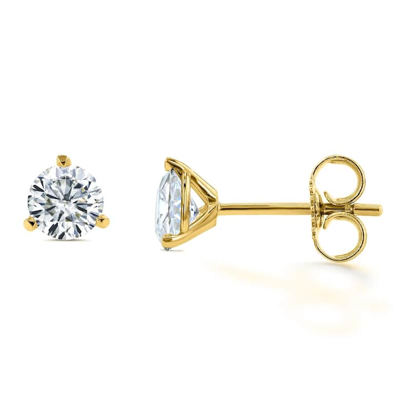 Annello by Kobelli 14k Gold 2/3ct TGW Round Brilliant Moissanite (GH) Stud Earrings