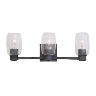 Clear Gl Wall Lights Online At Our Best Aztec Lighting Transitional 3 Light Weathered Zinc Bath Vanity