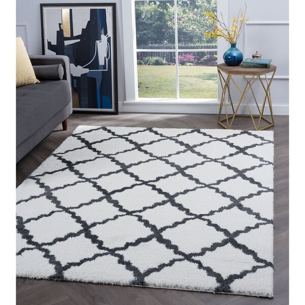 Alise Rugs Silken Shag Contemporary Marrakesh Trellis Area Rug