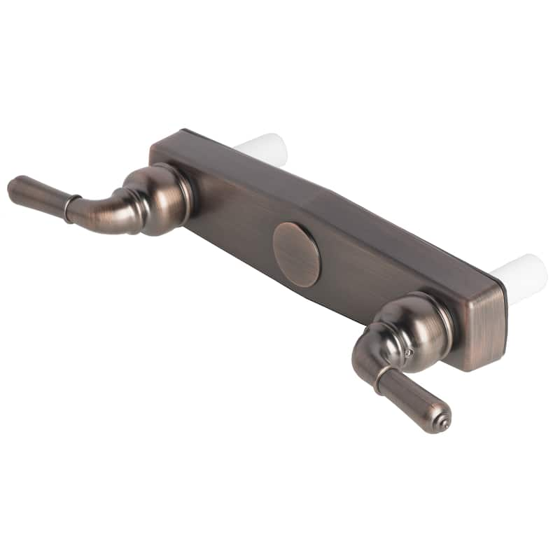 Two Handle Non-Metallic 8" Shower Faucet Valve for Manufactured, Modular, and Mobile Home - Bronze Finish/Brushed - Lever - ADA Compliant