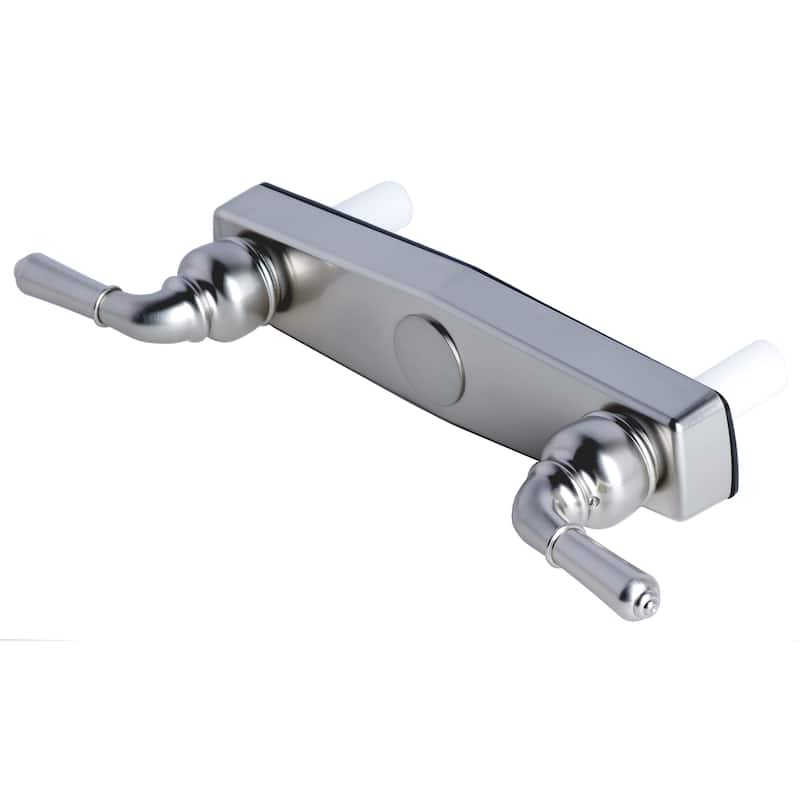 Two Handle Non-Metallic 8" Shower Faucet Valve for Manufactured, Modular, and Mobile Home - Nickel Finish/Brushed - Lever - ADA Compliant