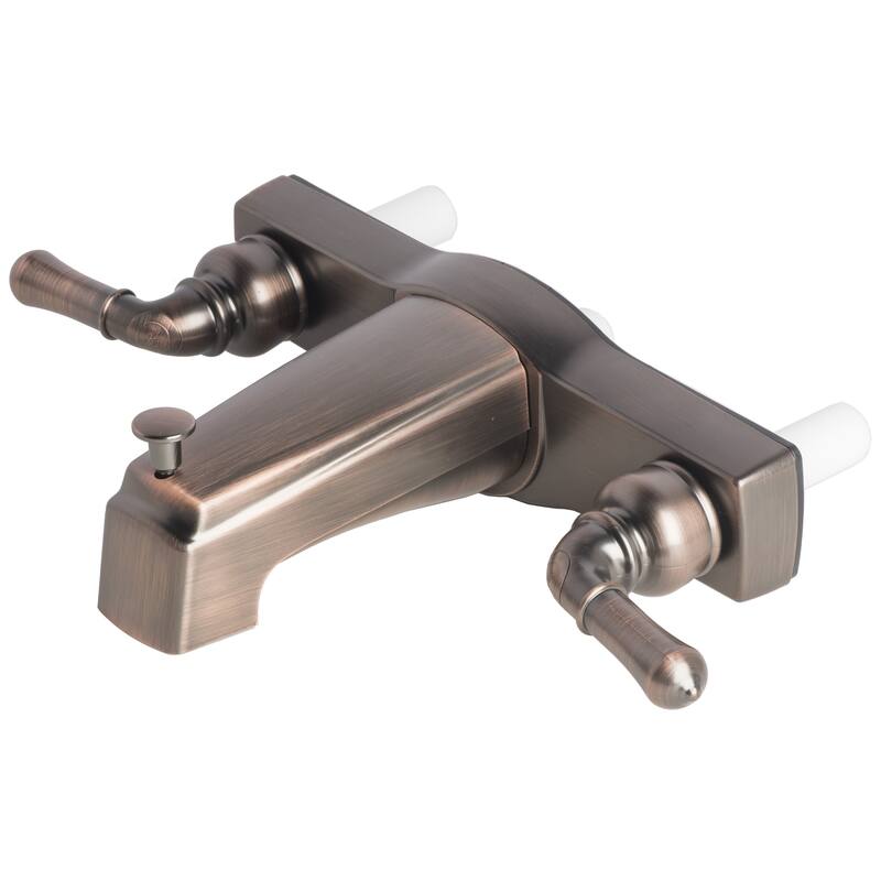 Two Handle Non-Metallic 8" Tub Shower Diverter Faucet for Manufactured, Modular, and Mobile Home Bathroom - Bronze Finish/Brushed
