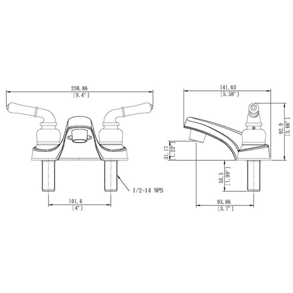 Builders Shoppe RV Mobile Home Non-Metallic Centerset Lavatory Faucet