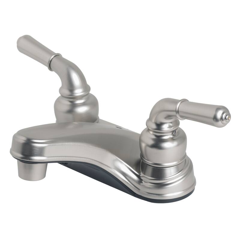 Builders Shoppe RV Mobile Home Non-Metallic Centerset Lavatory Faucet - Nickel Finish