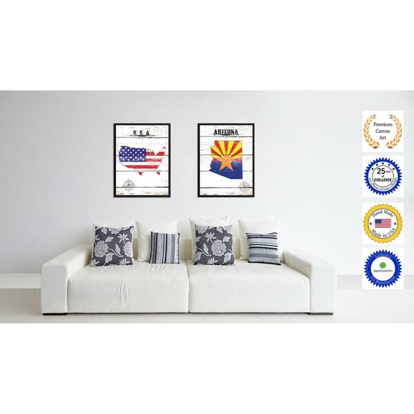 Shop Arizona State Vintage Flag Canvas Print Picture Frame Home