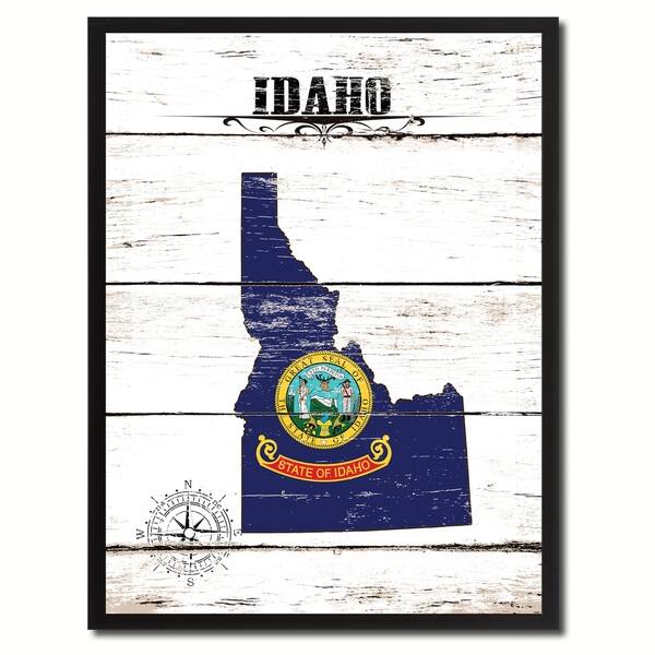 Shop Idaho State Vintage Flag Canvas Print Picture Frame Home