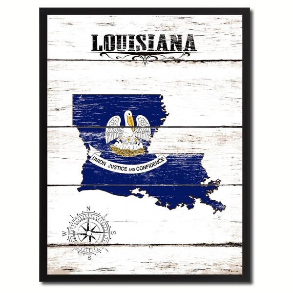 Shop Louisiana State Vintage Flag Canvas Print Picture Frame Home