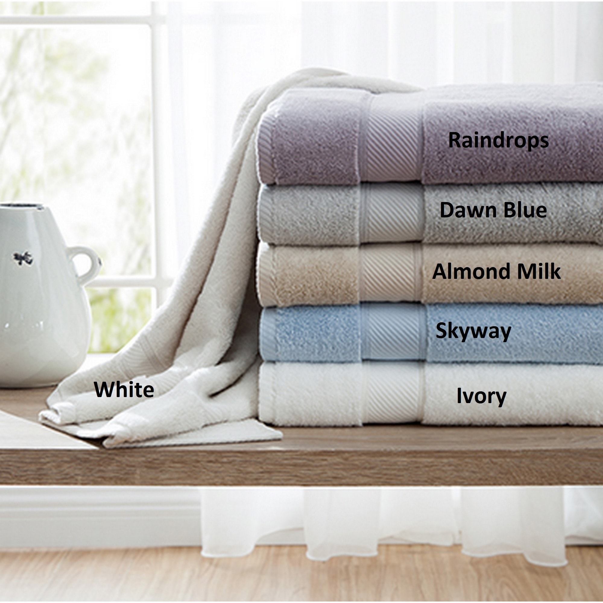 Charisma 4pk Luxury Towels Set: 2 Hand Towels & 2 Wash Cloths , Color:  Lavender Grey