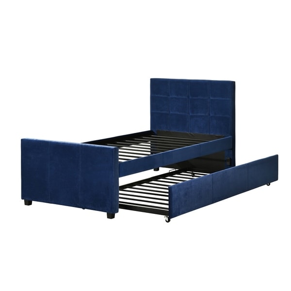 upholstered twin bed with trundle