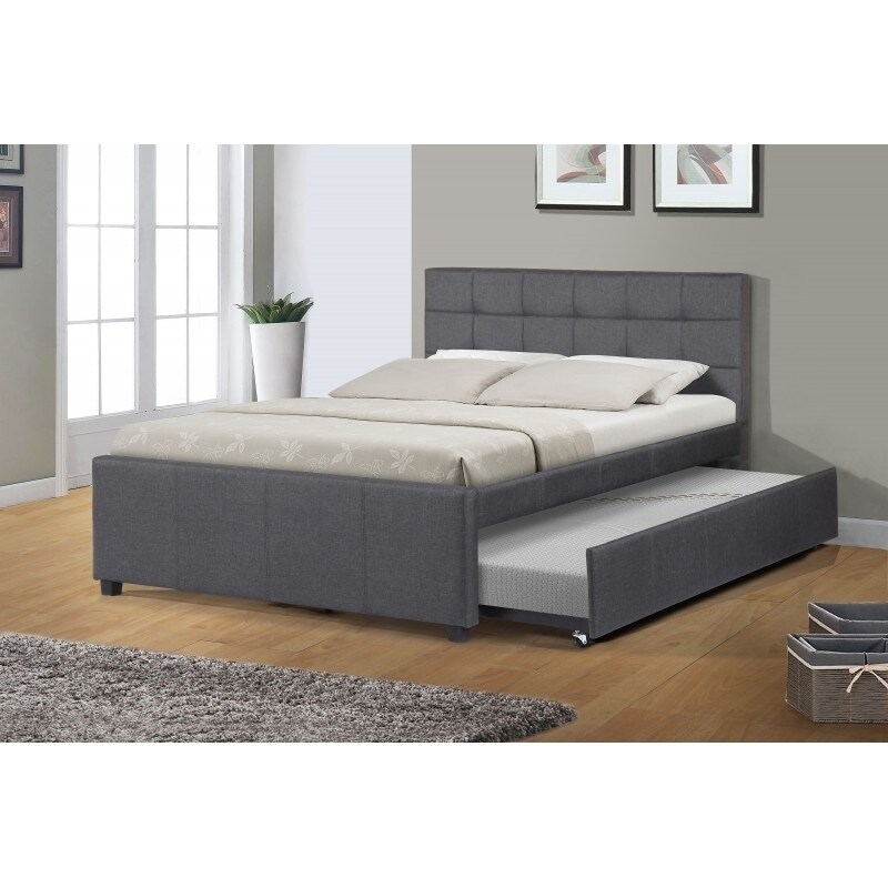 Best Quality Furniture K27 Bed W Trundle Full Dark Gray Ebay Picture 5 Of 8