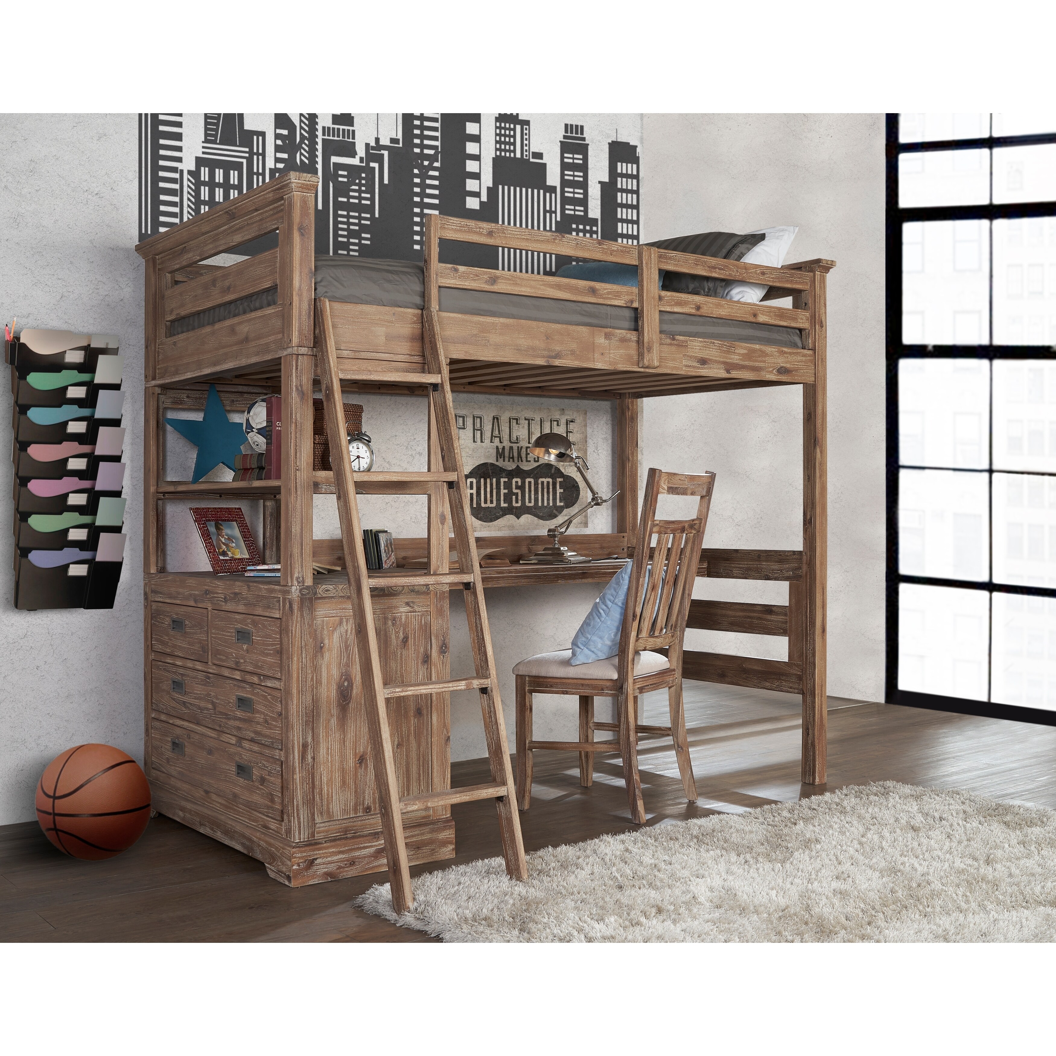 Shop Hillsdale Oxford Twin Loft With 4 Drawer Chest And Desk