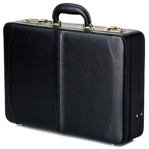 World Traveler Avenues Executive Leather Expandable Attache Briefcase