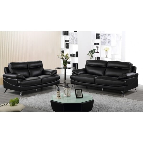 Shop Best Quality Furniture 2-piece Upholstered Leather Sofa and