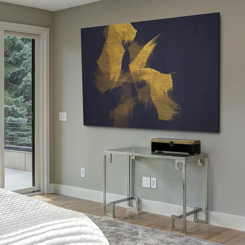 Gold On Blue - Gallery Wrapped Canvas - Large