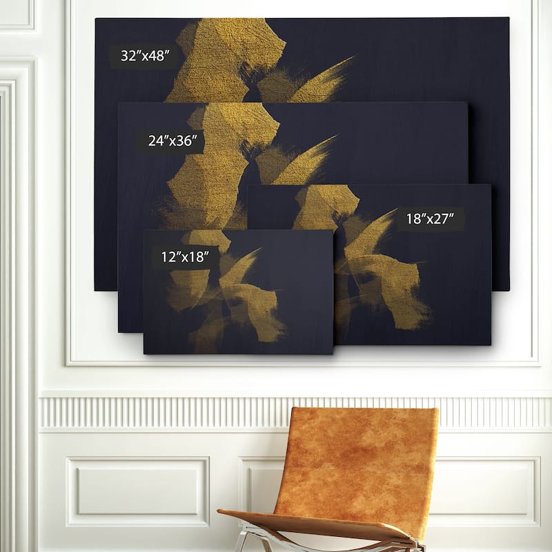 Gold On Blue - Gallery Wrapped Canvas