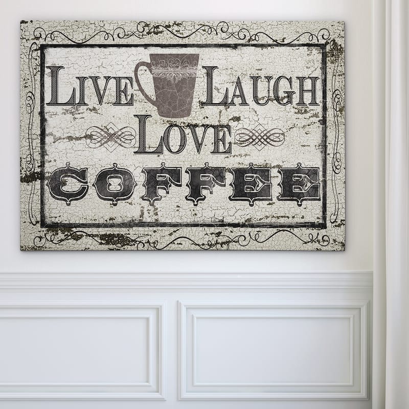 Live, Laugh, Love Coffee - Gallery Wrapped Canvas