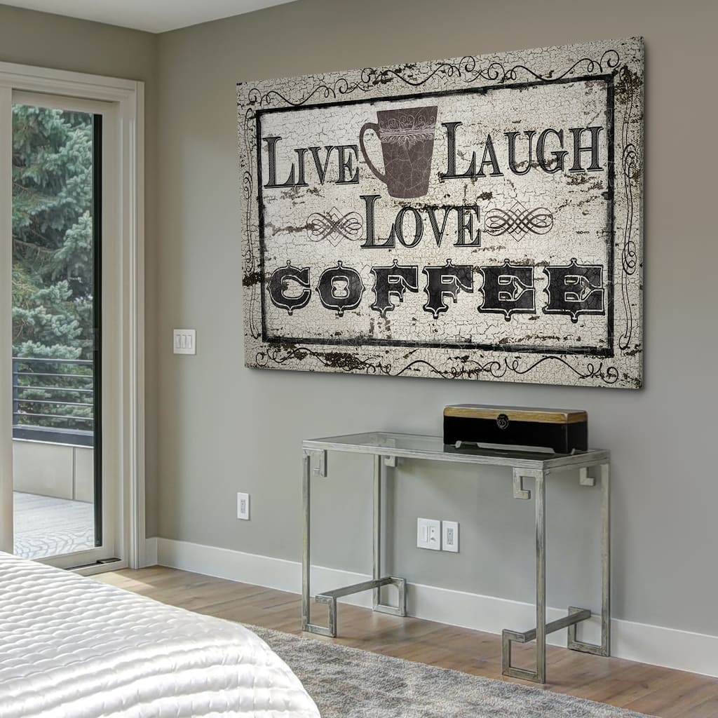 Live, Laugh, Love Coffee - Gallery Wrapped Canvas