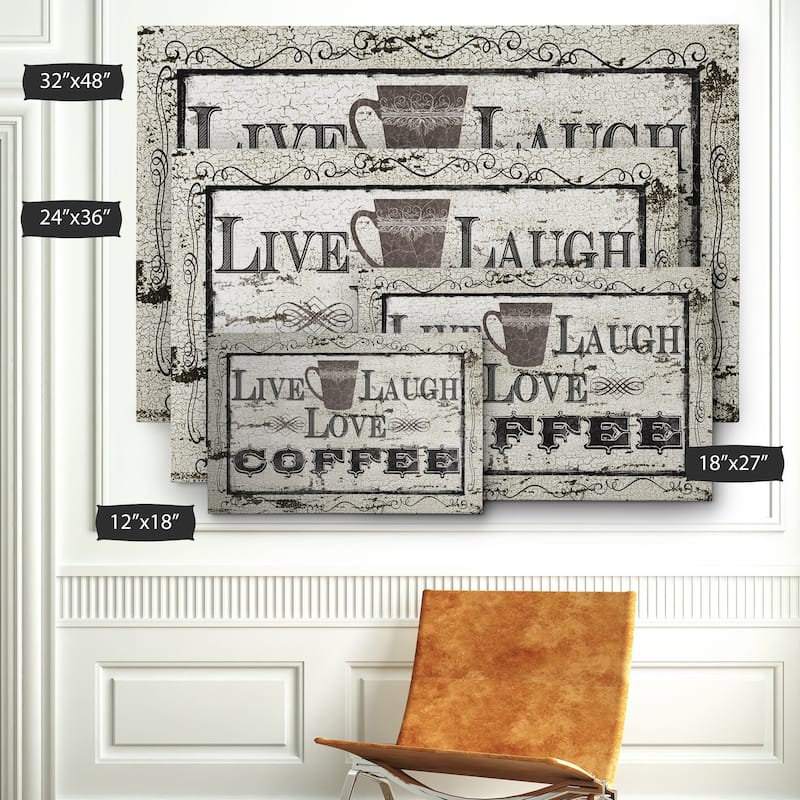Live, Laugh, Love Coffee - Gallery Wrapped Canvas