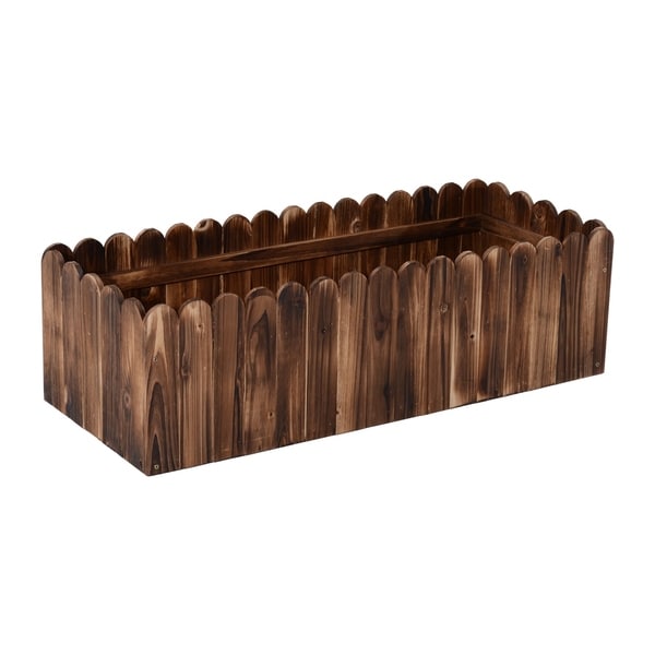 Outsunny 40 in. x 16 in. x 12 in. Wooden Raised Garden Box Planter