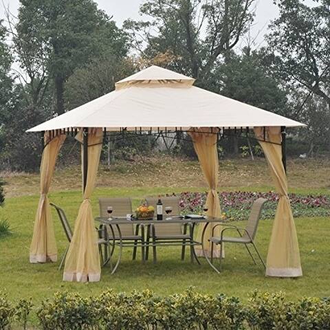 Gazebos Pergolas Online At Our Best Patio Outsunny 10 X Steel Outdoor Garden Gazebo With Mosquito Netting