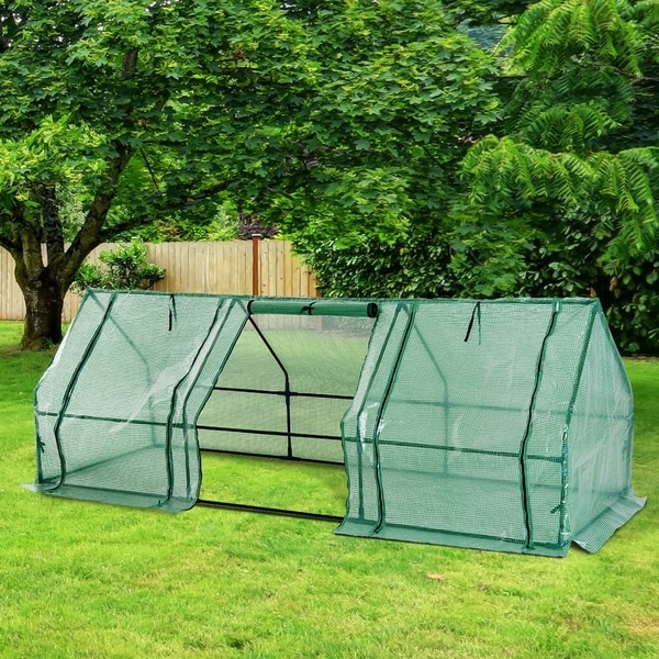 Shop Outsunny Outdoor Portable Flower Plant Garden Greenhouse Kit On Sale Overstock