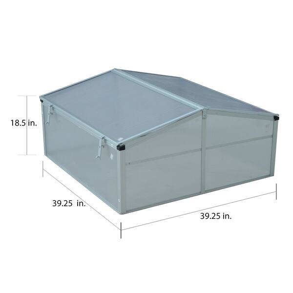 Outsunny 39 Aluminum Vented Cold Frame Mini Greenhouse Kit With Adjustable Ventilated Roof Durable Design Silver Overstock 17990828