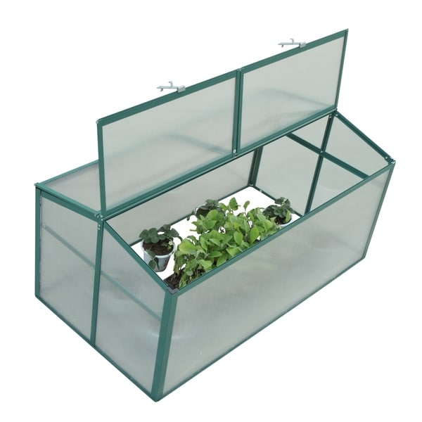 Outsunny 52" x 28" Aluminum Vented Cold Frame Greenhouse