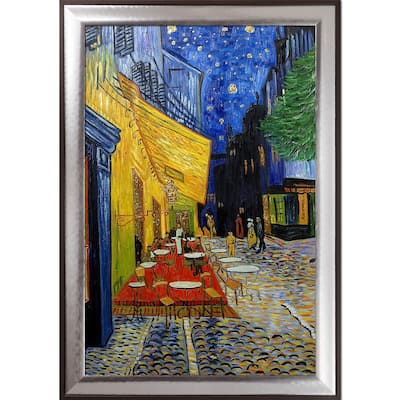 La Pastiche Vincent Van Gogh 'Cafe Terrace at Night' Hand Painted Oil ...