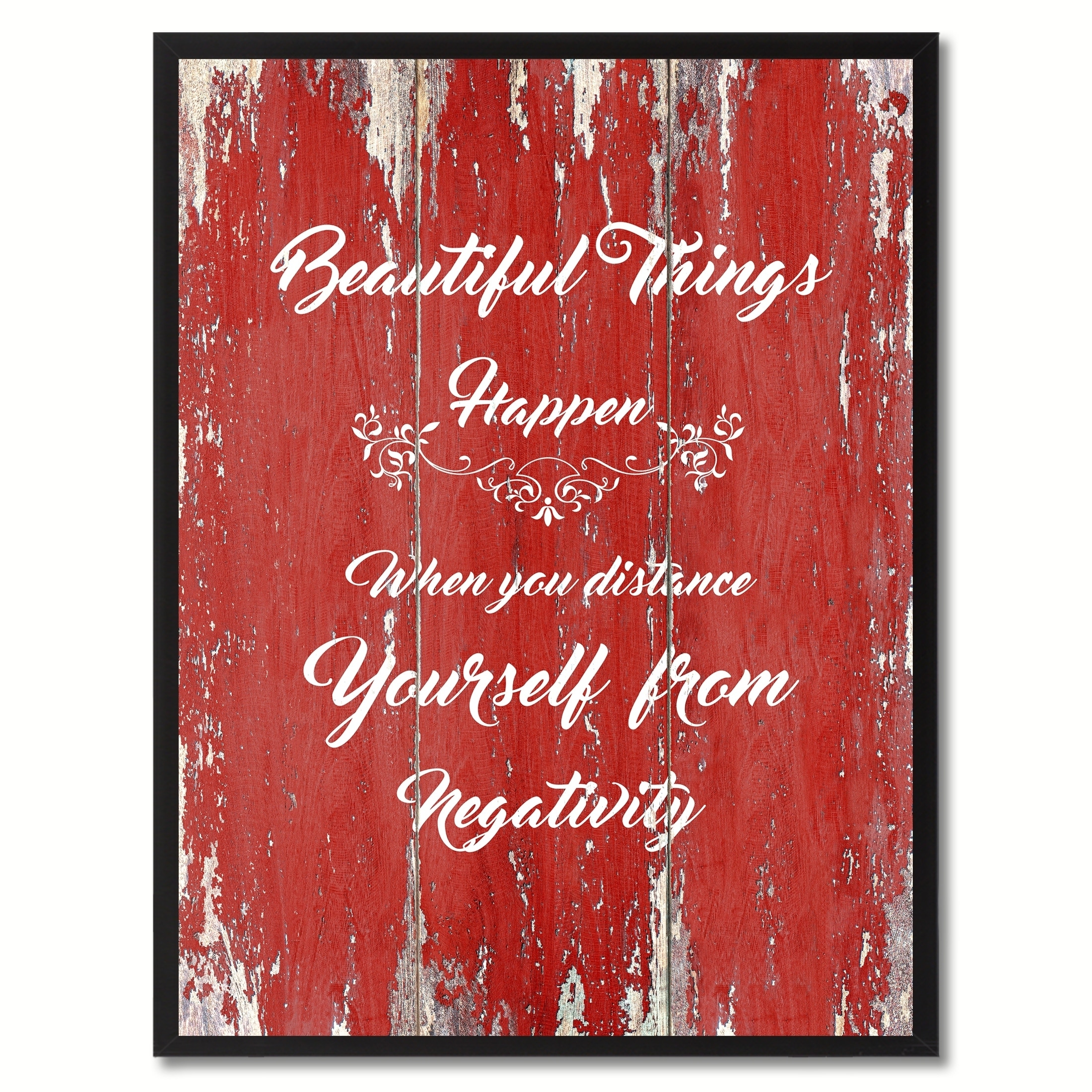 Beautiful Things Happen When You Distance Yourself From Negativity Motivation Saying Canvas Print Picture Frame Home Decor Art Overstock