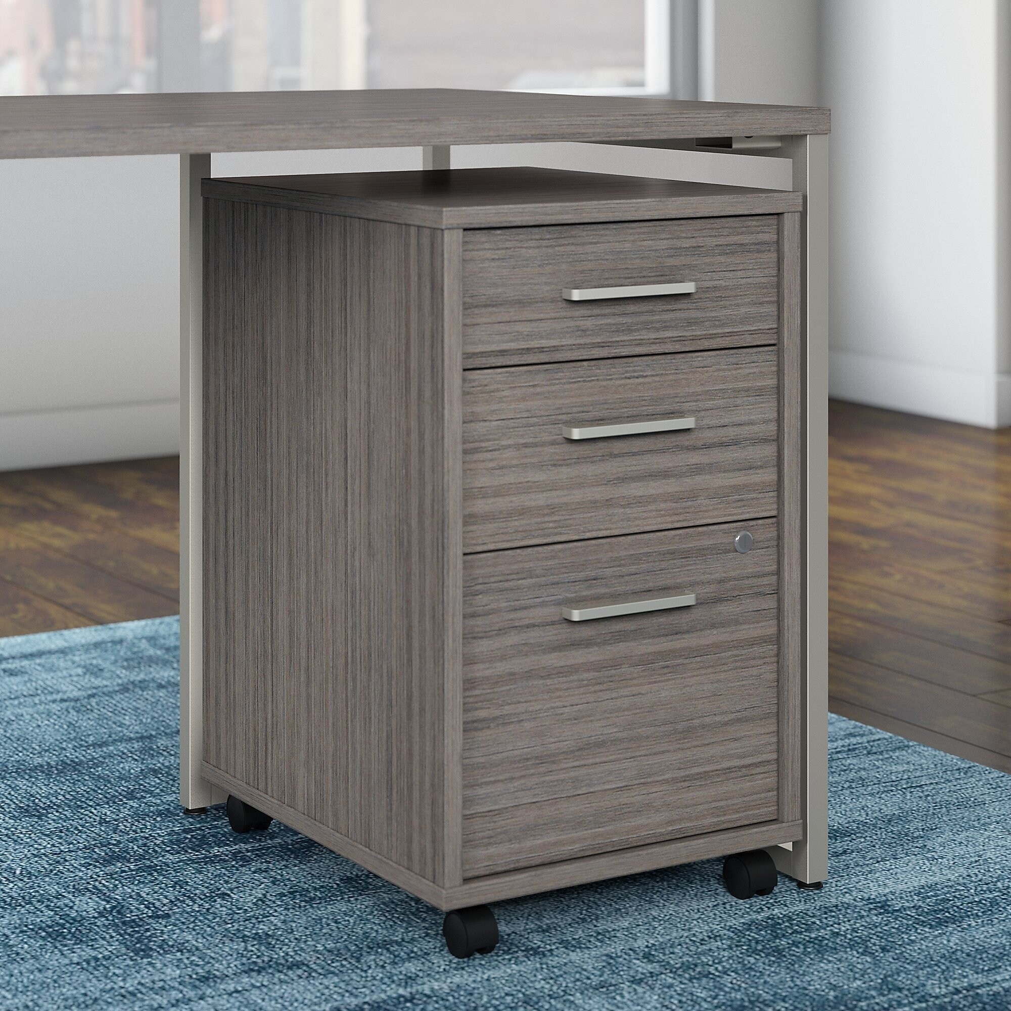 Soho 18 Inch Deep 2 Drawer Mobile File Cabinet Pearl White Office