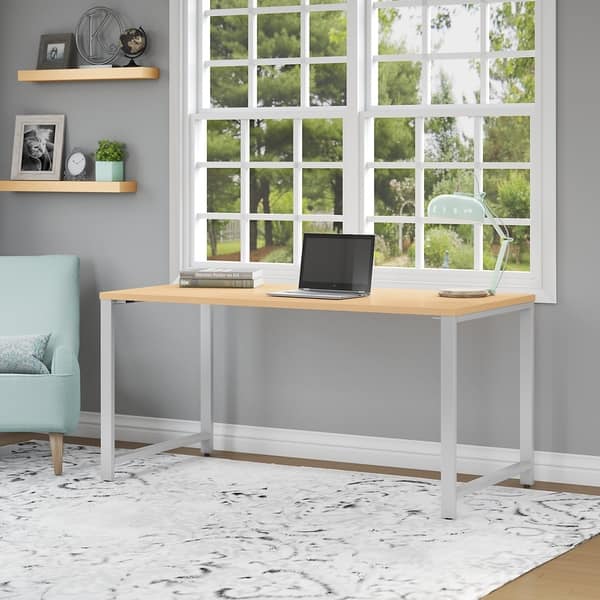 Wheaton 60 W Reversible Corner Computer Desk with Storage in Pure