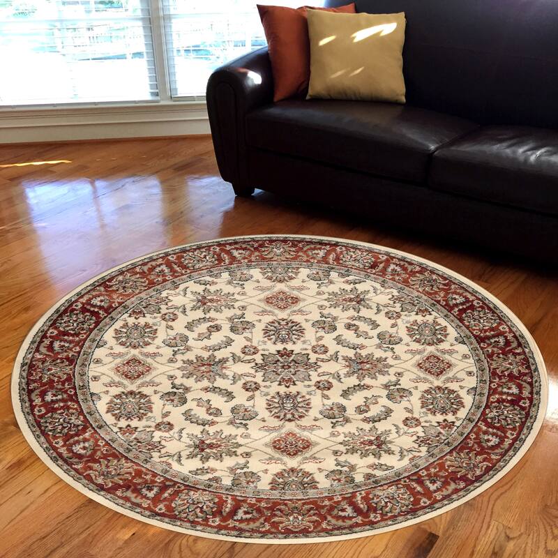 Admire Home Living Amalfi Traditional Floral Sarouk Pattern Area Rug