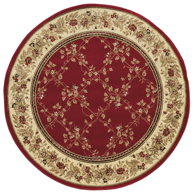Admire Home Living Amalfi Traditional Floral Trellis Pattern Area Rug