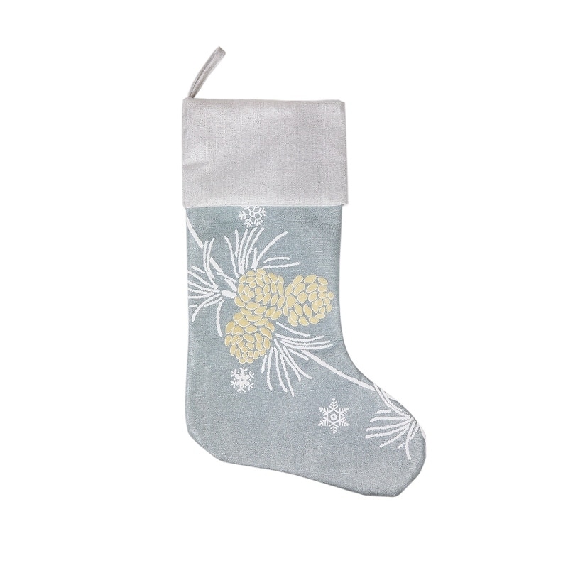 Winter Pine Cone Christmas Stocking, 20-Inch