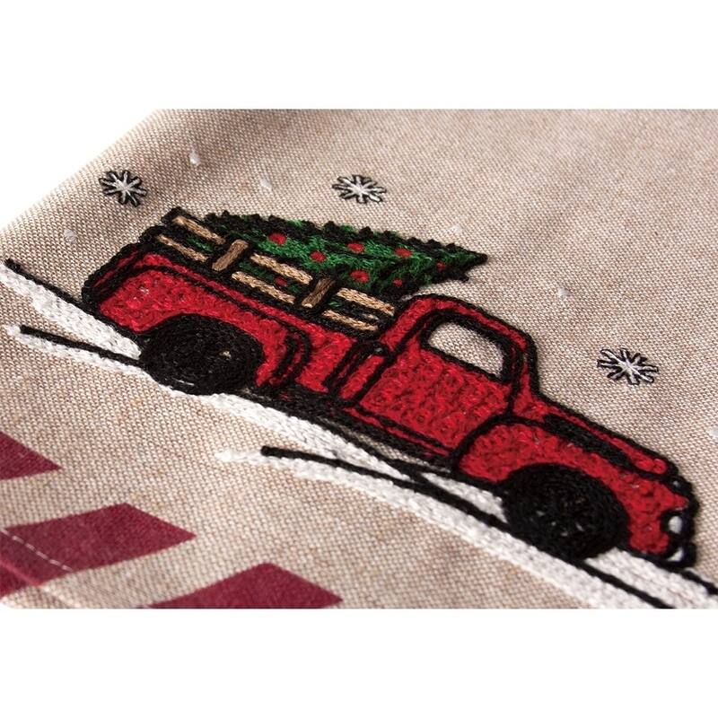 Christmas Truck Christmas Tea Towel, 17 by 27-Inch