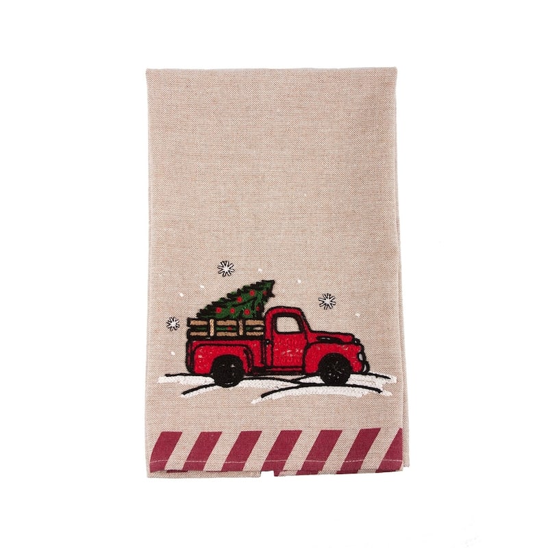 Christmas Truck Christmas Tea Towel, 17 by 27-Inch
