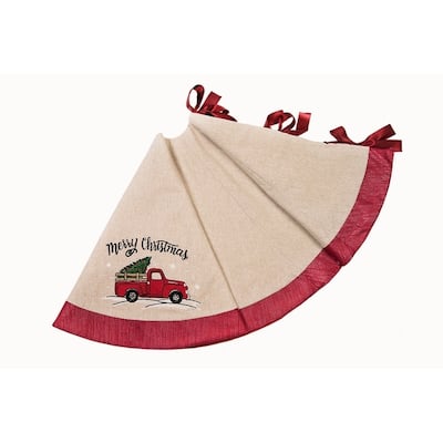 Christmas Truck Christmas Tree Skirt, 56-Inch Round