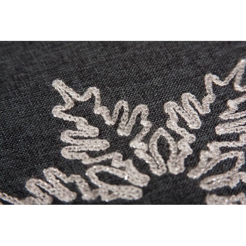 Glisten Snowflake Embroidered Christmas Tablecloth, 70 by 144-Inch, Grey