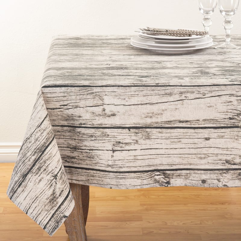 Wood Grain Design Cotton Tablecloth