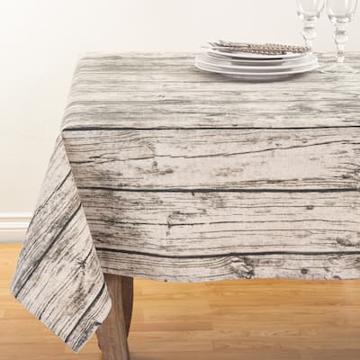 Wood Grain Design Cotton Tablecloth