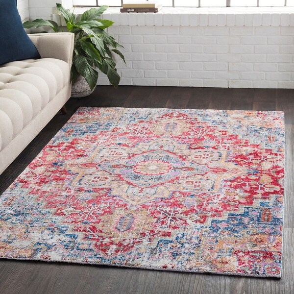 Classic Vintage Medallion Red/Blue Area Rug - 9' x 13 ...