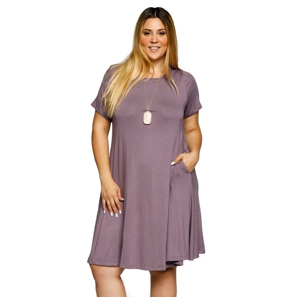 short sleeve a line midi dress