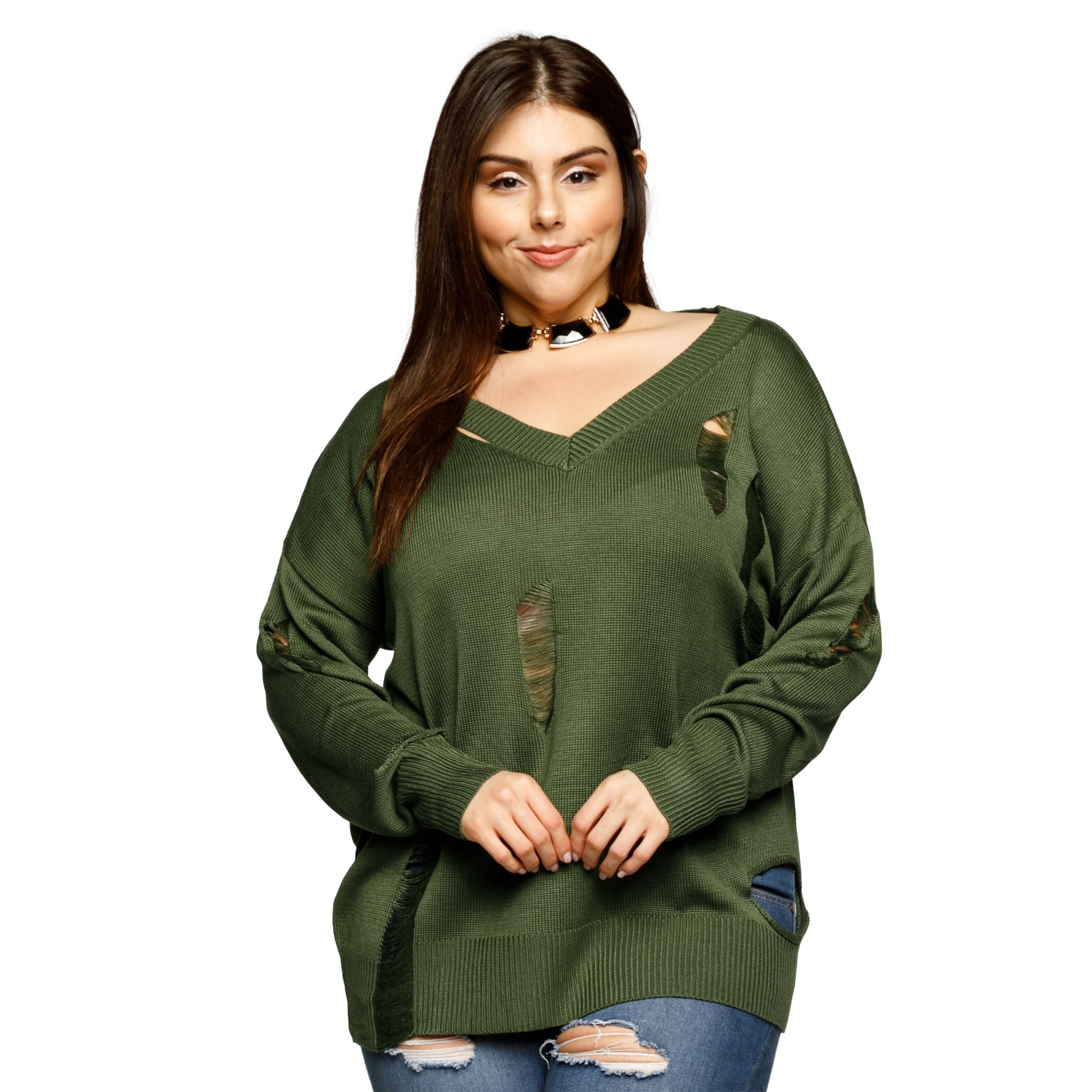 plus size distressed sweatshirt