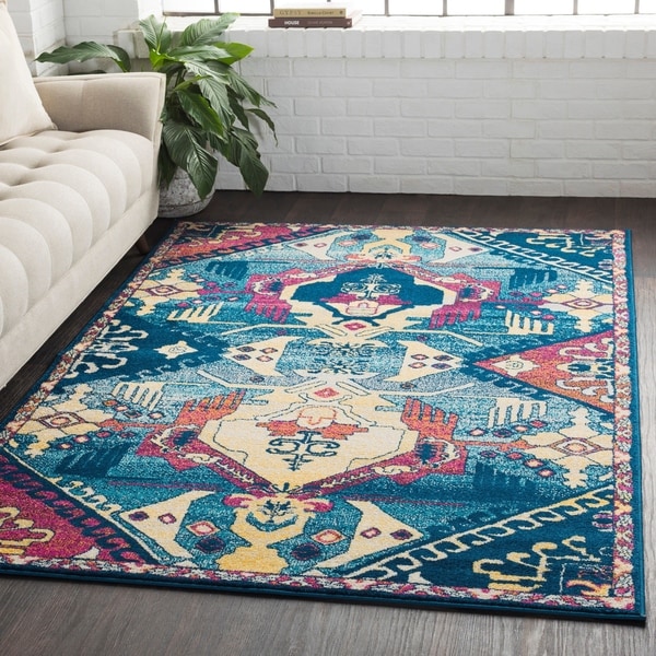 Shop Contemporary Southwestern Blue Runner Rug - 2&#39;7&quot; x 7&#39;6&quot; Runner - On Sale - Free Shipping ...