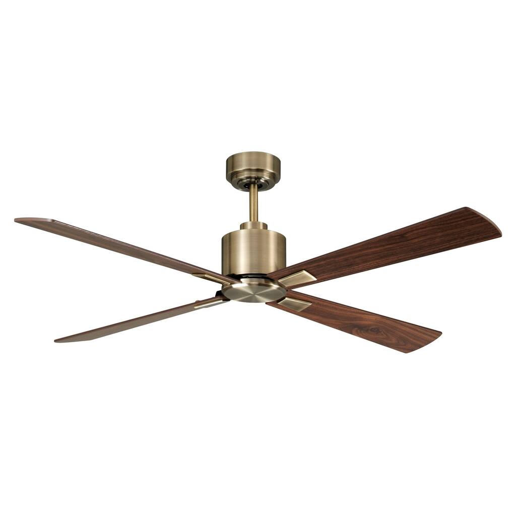 52 In. Antique Brass Ceiling Fan with Remote Control