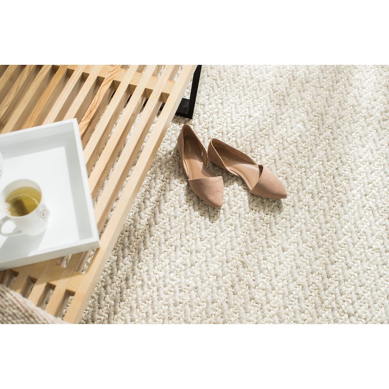 Jani Eya Off-White Jute Blend Area Rug - Durable and Stylish Design