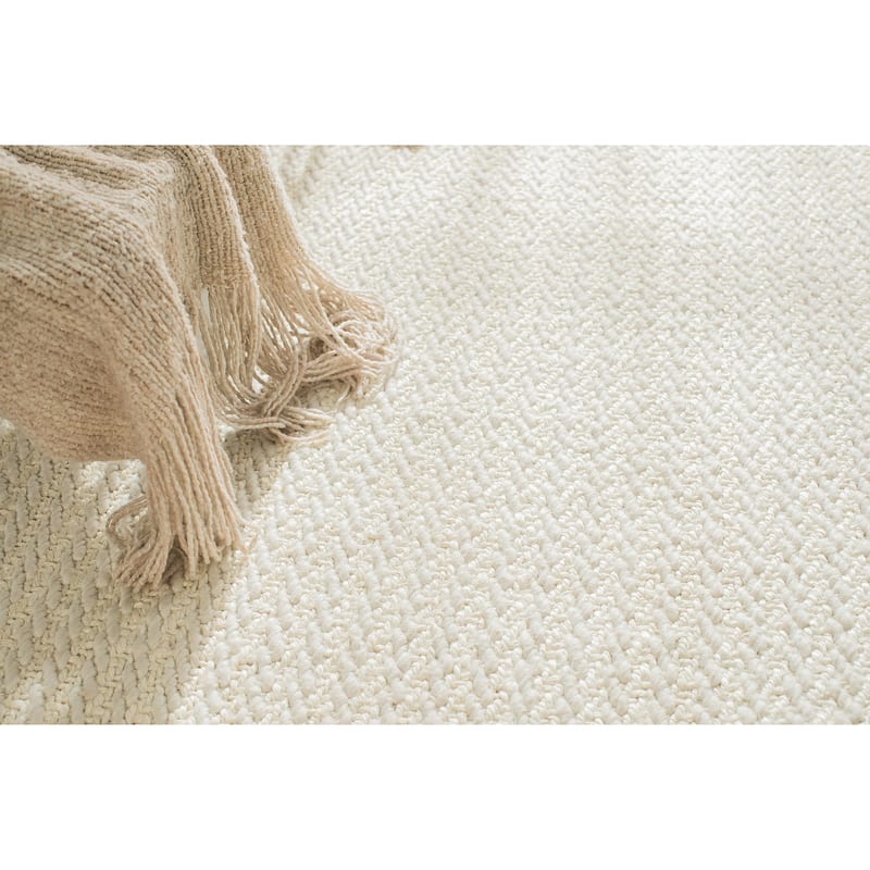 Jani Eya Off-White Jute Blend Area Rug - Durable and Stylish Design