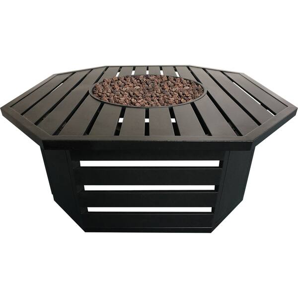 Roscoe Black Steel Gas Fire Table Overstock 17998661