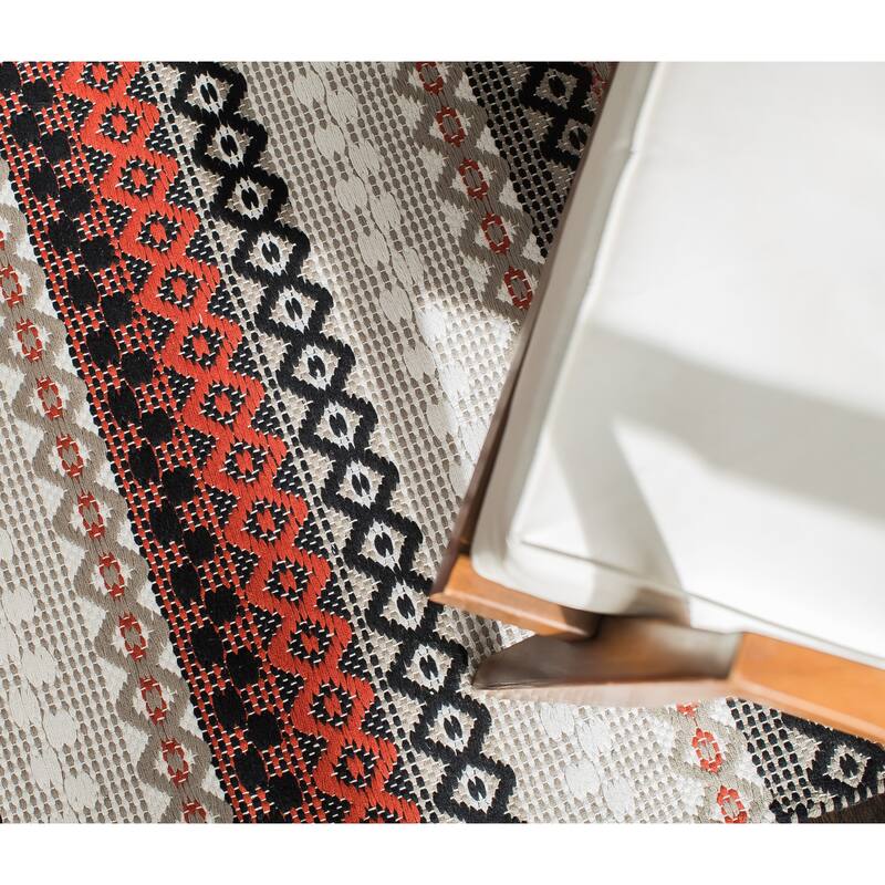 Jani Hilda Cotton Red/Black Flatweave Rug