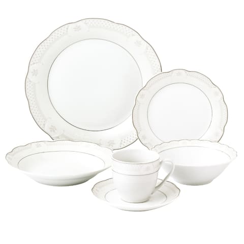 24 Piece Wavy Dinnerware-Porcelain-Srvice for 4-Atara